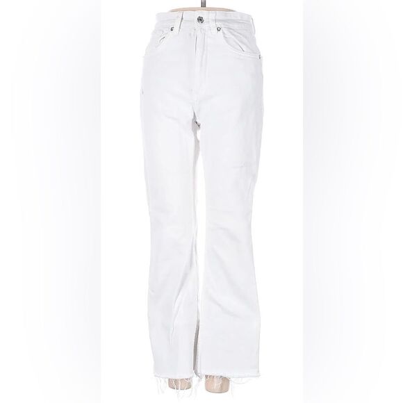 ZW COLLECTION HIGH WAIST CROPPED BOOTCUT JEANS Frayed Hem - Picture 1 of 10